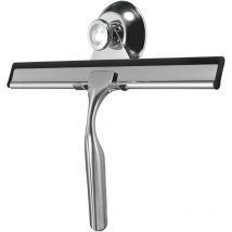 Grattoir de fenêtre, balai d'essuie-glace, grattoir de nettoyage, grattoir de fenêtre de douche en acier inoxydable + alliage de zinc avec ventouse,