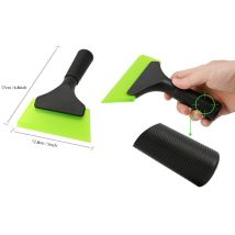 Grattoir Voiture Squeegee 5 Pouces avec Lame e Caoutchouc chanelée Poignée en Plastique Noir Rondelle en Caoutchouc Durable, Vinyle Voiture,