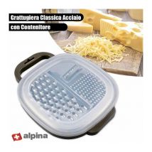Grattugiera Acciaio con Contenitore e Coperchio Alpina Grattugia Formaggio