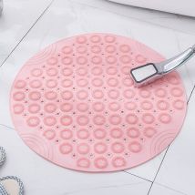 Rosa, 55 x 55 cm) Runde Massage-Badematte aus pvc, rutschfeste Duschmatte, Badezimmermatte, maschinenwaschbare Duschmatte, Badewannenmatte mit