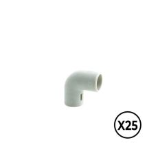 Grauer 90° Pvc-revisionsbogen, Ø 25 Mm, 25 Stück