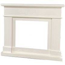 MPC - Cremeweißer Elektrischer Kaminrahmen Cm 95x109x21,5 Sined Cornice Camino Lipari Bianco