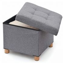 Grauer Hocker mit Behälter - Domopak Living