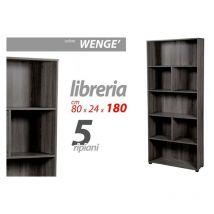 Webmarketpoint - Graues Wand-Bücherregal aus Holz mit 5 Regalen cm 80 x 24 x 180 h