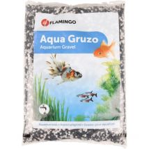 Gravier Gruzo Fin Noir Blanc 1kg pour aquarium Flamingo