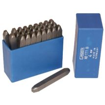 Lettres à frapper 4mm – Acier extrêmement dur – Poinçon à frapper – Hauteur des caractères, Matières, Poids – GRAVUREM