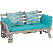 Greemotion Maui Lettino Sdraio/panca Da Giardino, Legno Di Acacia, Grigio, Circa 178 X 90 X 78 Cm