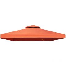 Greemotion Tetto di Ricambio per Gazebo in Poliestere 180gr/m² con Rivestimento in PA Livorno, Copertura di Ricambio Gazebo 3 x 3 m, Terracotta