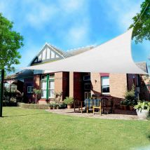 Green Bay - Sun Shade Sail Triangle hdpe Breathable uv Block Sunscreen Awning Canopy with Free Rope 3.6x3.6x3.6m White