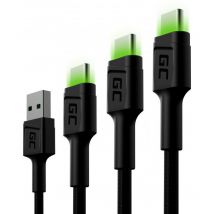 Green Cell KABGCSET01 - 2 m - USB A - USB C - 480 Mbit/s - Noir