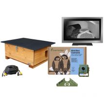 Green Feathers - Cable Connection Outdoor Hedgehog Bird Box and Wildlife Camera Pack