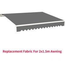 Greenbay - 2 x 1.5m Garden Patio Awning Canopy Sun Shade Shelter Replacement Fabric Grey