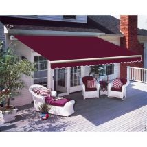 Greenbay 3 x 2.5m Manual Awning Garden Patio Canopy Sun Shade Shelter Retractable Wine Red