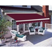 Greenbay - 3.5x2.5M Retractable Patio Garden Awning Half Cassette Electric Canopy Wine Red