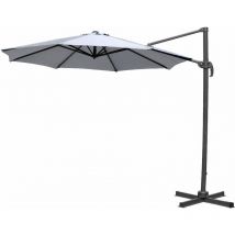 Greenbay 3m Patio Parasol Roman Outdoor Umbrella 360 Rotation Sun Shade Shelter Crank Hanging Rattan Cantilever Grey