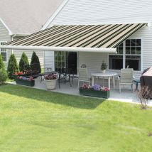Green Bay - Greenbay Full Cassette Electric Remote Controlled Retractable Garden Patio Canopy Awning 3x2.5M Multi-stripe