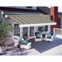 4.5x3M Full Cassette Electric Remote Controlled Retractable Garden Patio Canopy Awning Multi-stripe - Greenbay