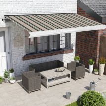 Greenbay - Garden Canopy Full Cassette Electric Awning Retractable 3x2.5M Multi-Stripe