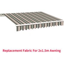 Greenbay - Garden Patio Awning Canopy Sun Shade Shelter Replacement Fabric 2 x 1.5m Multi-stripe
