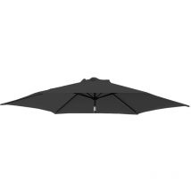 Replacement Fabric Garden Parasol Canopy Cover for 2.5m 6 Arm Parasol - Black - Greenbay