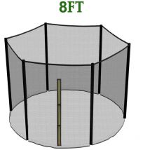 Replacement Trampoline Safety Net Enclosure Surround Netting, 8FT - 6 Pole - Greenbay