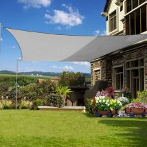 Greenbay - Sun Shade Sail Garden Patio Party Sunscreen Awning Canopy 98% uv Block Square Grey 3x3m