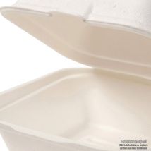 50 x scatole per hamburger biologiche usa e getta, in canna da zucchero, usa e getta, biodegradabili, 500 ml, coperchio pieghevole, scatola 14,3 x 15