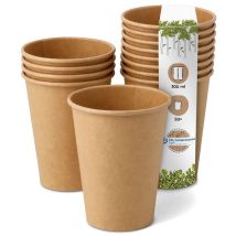 Greenbox Tazza Monouso, Compostabile, Biologica, Monouso, Per Bevande, Usa E Getta, Con Rivestimento In Pla, 50 Pezzi, Colore Marrone Non Sbiancato, 