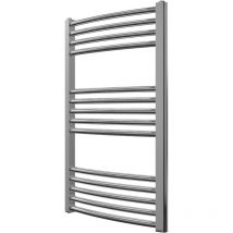Greenedhouse - Greened House 500mm wide x 800mm Chrome Curved Central Heating Towel Rail high Designer Straight Towel radiator