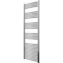 Greened House 600mm wide x 1800mm high Chrome Curved Electric Heated Towel Rail Designer Towel radiator