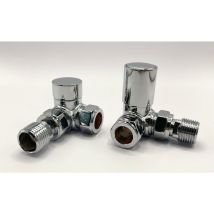 Sofia Chrome Central Heating Corner Valve for Radiators and Towel Rails 1/2inch - 15mm Designer Radiator Valve - Greenedhouse