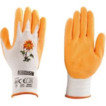 Gants de travail, jardinage - gants jardinage en nylon enduits de latex orange - déco blanc orange - taille T8 - u - Greengers