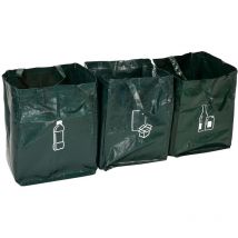 Systèmes de tri des déchets, poubelles de recyclage à domicile - lot de 3 sacs pour tri sélectif de vos déchets 50L - Greengers