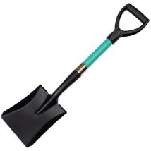 Greenmill - Pala con Mango de Fibra de Vidrio, Mini Pala de Jardinería (72 cm, Cuadrada)