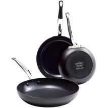 GreenPan Bratpfannen-Set 3-teilig – Ø 20 cm, Ø 24 cm, Ø 28 cm – Aluminium, Edelstahl – Kratzfest, Antihaftbeschichtung
