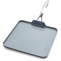 Greenpan Valencia Pro Padella Quadrata In Ceramica Dura Anodizzata Antiaderente Da 28 Cm, Senza Pfas, Induzione, Lavabile In Lavastoviglie, Resistente