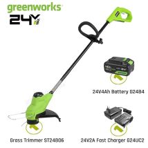 Greenworks 24v Akku-rasentrimmer 2ah, Torqdrive , Für Garten Und Rasen