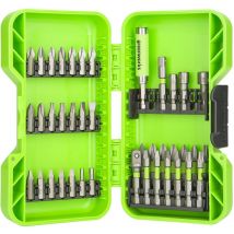 Greenworks Bit di avvitamento duri (set completo da 40 pezzi con bit pick and click adatti a tutti gli avvitatori a batteria)