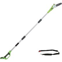 Greenworks G24PS20 Sega Potatrice telescopico a Batteria, Lunghezza Barra 8 Pollice (20cm), Velocità Catena 6,7m/s, 3,2kg, Asta 2.6m, SENZA Batteria