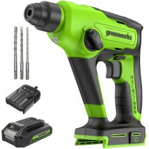Tools Perceuse à percussion sans fil GD24SDS1K2 (Li-Ion 24V sds 1.2 Joule, calcestruzzo, martello/foratura, 2 modalità velocità, batteria al litio da