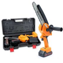 Grenintol - 8-Zoll-Elektro-Kettensäge, Akku-Kettensäge mit 2 Batterien, 2 Ketten, 24 v, tragbare, batteriebetriebene Einhand-Kettensäge
