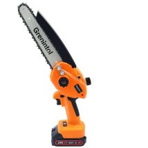 Grenintol Mini-Akku-Kettensägen Bürstenlose Kettensäge mit Gehäuse 2X24V Batterie 2 Kettensägen Für Zweige, Höfe& Gärten