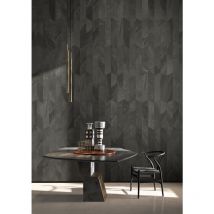 Stone By Stone - Grès cérame - brazilian slate - Rail Black - Chevron 12x53 - Naturelle - (0,76 m²)