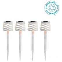 Gretita Pack 4 Lampada da tavolo con carica solare e batteria ricaricabile. Luce calda a led. Prodotto in Spagna