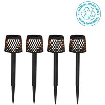 Gretita Pack 4 Lampada da tavolo con carica solare e batteria ricaricabile. Luce led calda. Prodotto in Spagna