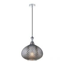 Grevena Dome Plafón Colgante 1x E27 Cristal Gris Humo