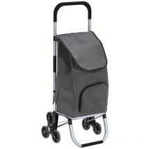Grey Aluminium Lightweight Shopping Grocery Trolley with Stair Climbing Wheels