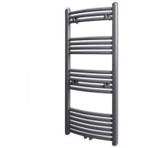 Grey Bathroom Central Heating Towel Rail Radiator Curve 500x1160mm VD04179