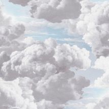 Grey Blue Metropolis Painted Cloud Wallpaper Textured Paste The Wall Vinyl