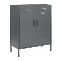 Hommoo - Grey Metal 2 Door Sideboard, Drink Cabinets, Industrial Storage Cabinet for Home or Office